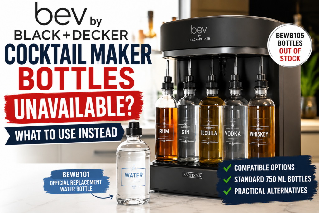 bev by BLACK+DECKER cocktail maker bottles with replacement bottle alternatives