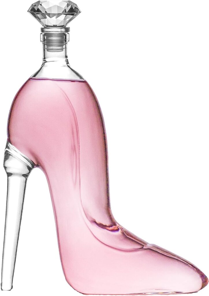 Heel Stiletto High Heels Shape Decanter Whiskey and Wine Decanter with Stopper - Handcrafted High Heel Decanter for Wine Liquor Rum Bourbon Tequila, Elegant Decanter Gifts for Women - Copyright Design