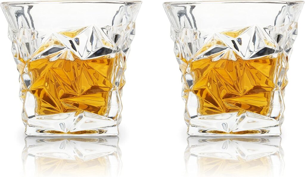 Viski Prism Whiskey Decanter, Lead-Free Crystal Liquor Carafe, Stylish Barware, Set of 1, 850 ml