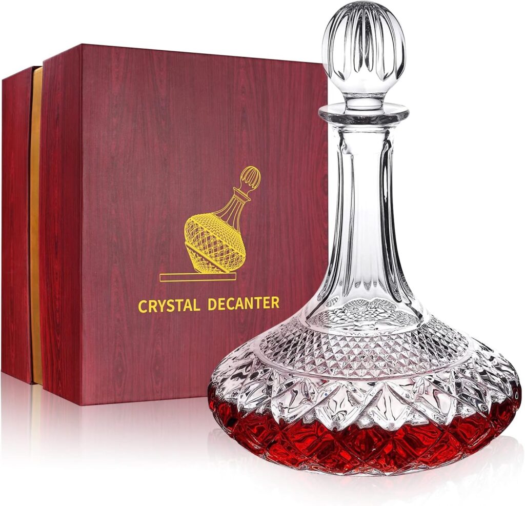 Paysky 50oz Wine Decanter Crystal Bottle for Wine with Stopper- Top Red Wine Decanter Carafe Bottle with Luxury Box .Elegant Gift for Men/Women